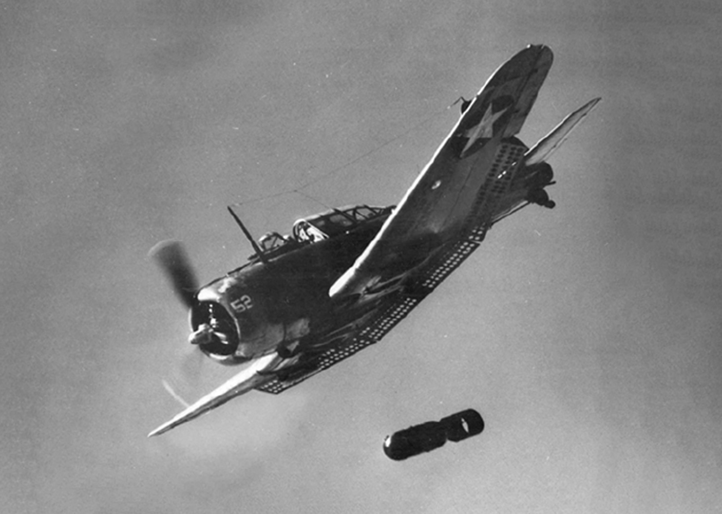 Douglas Sbd Dauntless Dropping A Bomb Circa In 1942 WW II Archive The Pacific Theater: Titans of the Ocean (1941–1945)