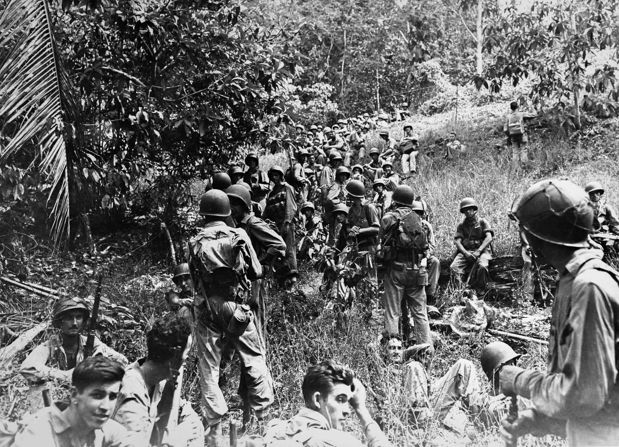 Marines Resting In The Field On Guadalcanal 1942 WW II Archive The Pacific Theater: Titans of the Ocean (1941–1945)